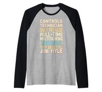 Wizard Job Title Quote - Funny Controls Technician Manche Raglan