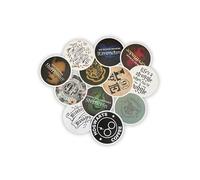 Wizard Lot de 12 découpes rondes en papier cartonné pour voiture d'Halloween 6,3 cm Motif citrouille d'automne, épices, livre dorky