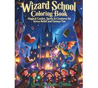 Wizard School Coloring Book: Magical Castles, Spell Lessons & Enchanted Creatures for Stress Relief and Fantasy Fun