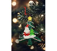 Wizardi F07-N2-12-AA453B Décoration de Noël Sapin en pain d'épices brillant avec Père Noël