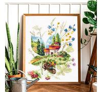 Wizardi Kit point de croix compté Jour d'été 210-321 Aiguille magique