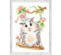 Wizardi Kit point de croix compté sur la balançoire 19-13 Aiguille magique