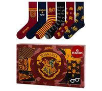 Wizarding World Harry Potter Chaussettes Homme Fantaisie Cadeau Femme Drole Coton Chaussette 40-45 Hogwarts 6 Paires
