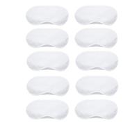 WIZBIOTECH Lot de 10 masques de sommeil pour les yeux 100% naturels avec sangle réglable - Protection du sommeil pour les yeux pour les voyages de yoga - Bloque la lumière - Blanc