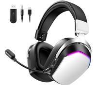 WizBolt Casque de jeu sans fil avec batterie 60H avec micro pour PS5 PS4 PC, son surround 7.1, Bluetooth 5.4, casque RVB, microphone antibruit, pilotes de 50 mm pour Mac Switch Gaming