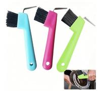 WizeFolk - Lot de 3 grattoirs pour sabots de chevaux - Brosse pour sabots de cheval, chevaux à l'usure, soins du cheval, sabots de chevaux, chèvres et ânes (couleurs aléatoires)