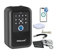 WizElek Boîte à Clés Connectée TTLock - Empreinte, Code, Badge, Wi-Fi, IP66 | Application TTLock/TTHotel uniquement - capteur d'ouverture, passerelle Wi-Fi, autonomie ×2,5, 5 badges, 2 clés de secours