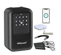 WizElek - Boîte à clés connectée Tuya - Autonomie accrue - Capteur exclusif Ouvert/Fermé - Passerelle Bluetooth/Wi-FI - Empreinte digitale, Code, 5 Badges, Smartphone, 2 Clés de Secours - IP66