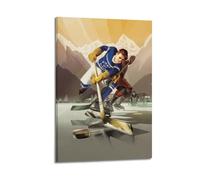 WIZIGM Impression sur toile de style rétro avec cadre - Motif confrontation de joueurs de hockey sur glace - 40 x 60 cm