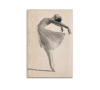 WIZIGM Poster d'art de danse - Monochrome Grace Ballerine Poster moderne sur toile - Décoration esthétique - 40 x 60 cm - Style sans cadre
