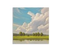 WIZIGM Poster de paysage prairie mongole nuage ombres dans un mélange doux poster d'art mural moderne sur toile décorative esthétique 30 x 30 cm sans cadre