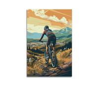 WIZIGM Poster de sport vintage illustré style VTT Viewing.jpg Poster moderne art mural sur toile esthétique décoration peinture 20 x 30 cm sans cadre