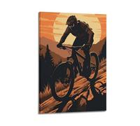 WIZIGM Poster de sport vintage Silhouette VTT Trail.jpg - Art mural moderne sur toile - Décoration esthétique - 20 x 30 cm - Style cadre