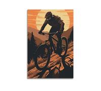 WIZIGM Poster de sport vintage Silhouette VTT Trail.jpg - Art mural moderne sur toile - Décoration esthétique - 20 x 30 cm - Style sans cadre