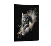 WIZIGM Poster moderne sur toile représentant un animal qui se dirige vers l'avant dans la lumière et l'ombre abstraite, 20 x 30 cm, style cadre