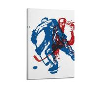WIZIGM Poster mural moderne sur toile avec cadre style confrontation de joueurs de hockey sur glace - 40 x 60 cm