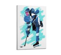 WIZIGM Poster mural moderne sur toile avec illustration en trois dimensions, style joueur de hockey sur glace, 20 x 30 cm, style cadre