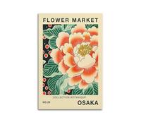 WIZIGM Poster vintage Osaka Japon, Flower Market Pivoine.jpg Poster moderne Art mural sur toile Esthétique Décoration Peinture 20 x 30 cm Sans cadre