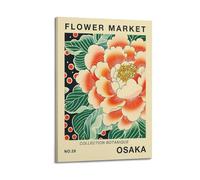 WIZIGM Poster vintage Osaka Japon, marché aux fleurs pivoine.jpg Poster moderne sur toile décorative esthétique 20 x 30 cm style cadre
