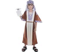 Wizland enfants berger costume noir et blanc bande avec accessoire agneau, Jésus Nativité-idéal robe fantaisie de Noël tenue pour garçons 4-6 ans