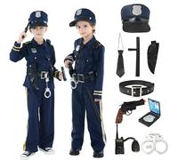 Wizland enfants costume de police pour les enfants unisexe, uniforme de police ensemble pour Halloween fantaisie habiller, 4-6 ans