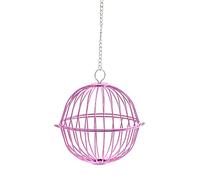 Wizoowip Boule de friandises Suspendue pour Lapin, mangeoire à Poulet, Hamster, Boule de friandises pour Lapin, Boule de Ficelle végétale, Porte-Fruits pour volaille Rose