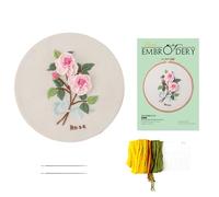 Wizoowip Ensemble de Fils d'aiguilles à Broder Kit de démarrage Facile Modèle de Fleurs de Plantes Facile à Utiliser DIY Christian Complet avec Instructions de tutoriel pour Les débutants C