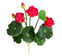 Wizoowip Fleurs artificielles réutilisables, Faux Lotus en Soie avec Tige de Feuille Verte, Fleur réaliste pour la Maison, Le Bureau, Centre de Table, Fausse Branche, Arrangement Floral Rose Rouge