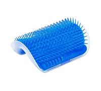 Wizoowip Grattoir d'angle pour chat, auto-toiletteur pour chats d'intérieur, brosse de massage du visage, outil de toilettage doux, fourrure longue et courte, masseur parfait pour chatons Bleu 1pc