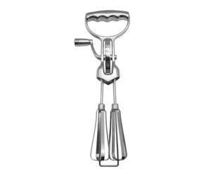 Wizoowip Mélangeur à main de cuisine, fouet à œufs à rotation douce, batteur manuel en acier inoxydable, mélangeur rotatif à main à double tête, poignée ergonomique, facile à nettoyer et