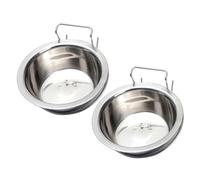 Wizoowip Niche à Suspendre pour Chien, Bol en sécurité, Voici Un Titre de Produit la liste, Acier Inoxydable, 2 pièces, Caisse Animaux Compagnie, Distributeur d'eau, Support Nourriture sécurisé