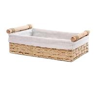 Wizoowip Panier de Rangement pour Salon, Chambre à Coucher, Organisateur, Bien sûr, Voici Un Titre Produit la liste, Bureau tressé en Vigne avec poignée, télécommande cosmétique Grande Beige P