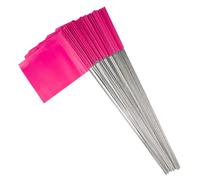 Wizoowip Panneaux de marquage au sol drapeaux paysage 100 pièces PVC pour aménagement paysager pelouse jardin marqueurs haute visibilité imperméables et sans décoloration arroseurs limites Rose