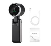 Wizoowip Ventilateur de Charge USB Turbo portatif de soulagement de la Chaleur d'été avec Affichage numérique Moteur sans balais réglable à 180 degrés 5 Vitesses Conception Pliable Voyage Gris