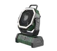 Wizoowip Ventilateur Portable avec luminosité à Vitesse réglable Télécommande de Camping Rechargeable 20 000 mAh Fonctionne avec Batterie LED Fonction de Banque d'alimentation 4 Vitesses armée