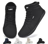 Wizshoe Chaussures Femme Homme Minimaliste Trail Pieds Nus Barefoot Baskets Hautes Décontractées Running Baskets Marche Unisexe Large Orteil Trekking Sneakers Respirant Poids Léger Noir 43EU