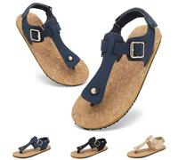 Wizshoe Sandales D'été Pour Femme Tong Sandales Plates Bohème Chaussures Confortables et Pieds Larges Sandalettes Flip Flop Barefoot Sandals Women Bleu 38EU