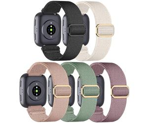 Wizvv 5 Stück Elastische Armband Kompatibel mit Xiaomi Redmi Watch 5 Active/Lite, 22mm Loop Dehnbare Ersatzband Armbänder für Xiaomi Redmi Watch 5 Active/Lite