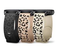 Wizvv Bracelet de 20 mm avec gravure léopard, compatible avec Garmin Venu, Vivoactive, Forerunner, pour différents modèles