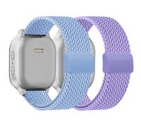 Wizvv Lot de 2 bracelets tressés magnétiques compatibles avec Xplora X6 - Bracelets de sport en nylon doux et réglables - Pour montre connectée Xplora X6 Play/Xplora X6 Pro Kids - Pour filles et