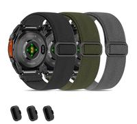 Wizvv Lot de 3 bracelets de montre de sport, compatibles avec Garmin Fenix 8, 22 mm, en nylon souple, pour Fenix E/Fenix 8 AMOLED 47 mm, Fenix 6/7/6 Pro/7 Pro, hommes et femmes, Nylon