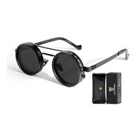 Wizy Sunglasses, Ballee Sunglasses Adjustable Women & Men, Flip up Retro Nd Filter Sunglasse, 1-9 Gears Polarized(Noir)