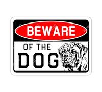 WIZYXQ Plaque en métal - Beware of Dog - Plaque amusante en aluminium - Style étain vintage - 20,3 x 30,5 cm