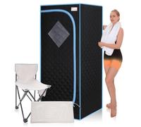 Wizzisauna Sauna infrarouge portable pour spa à domicile | Sauna pleine taille pour 1 personne | Tente de sauna infrarouge lointain pleine taille | avec coussin chauffant pour pieds chauffants, chaise