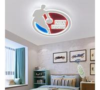 WJCJ Plafonnier LED Lampe De Plafond de Basket-Ball créatif pour Enfants dimmable avec télécommande Lustre Abat-Jour Acrylique Salon Chambre Chambre d'enfants éclairage intérieur lumière,Round