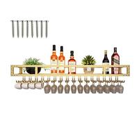 WJDREPKHY Porte-Verres à vin en Fer - Support à Verres à vin en métal Noir/doré, 60/80/100/120/150 cm, égouttoir à Verres à vin pour Armoire et Bar, étagère à vin, Gain de Place