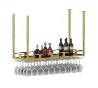 WJDREPKHY Support de Verre à vin Suspendu au Plafond, étagère à vin en métal sous étagère, Rangement pour Verres à Pied, Support pour Verres pour Pubs, Design Moderne