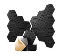 WJDXBNS Lot de 22 panneaux sonores pour la maison et le bureau - 30,5 x 25,4 x 25,4 cm - Hexagonal - Insonorisation - Noirs