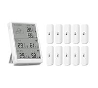 WJDXBNS Tuya - Station météo WiFi - Affichage numérique des prévisions - 10 capteurs WiFi + RF433 - Thermomètre hygromètre - Prise en charge de la commande vocale