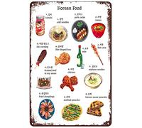 Wje-A01 Plaque vintage en métal avec inscription en anglais « Korea » de la Corée du Sud Séoul - Décoration murale pour la maison, le salon, la cuisine, la salle à manger, le restaurant - 30,5 x 20,3